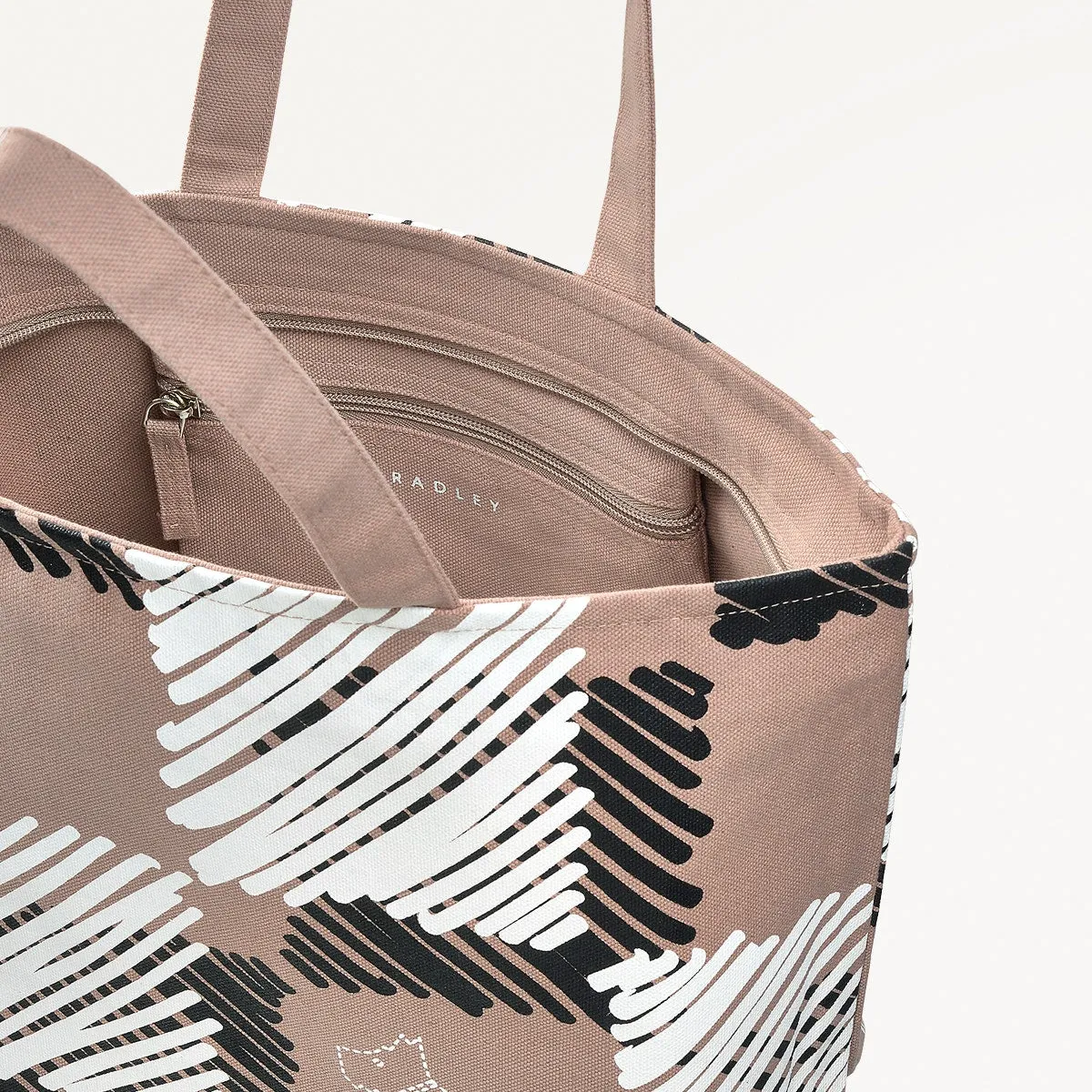 Check Me Out Fabric Small Ziptop Crook in Latte - 111546 sold by Radley product image thumbnail 3