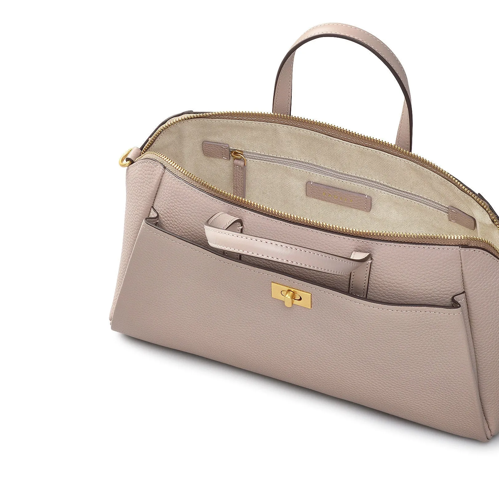 Brook Avenue Fabric Small Ziptop Grab Bag in Latte - 111704 sold by Radley product image thumbnail 3