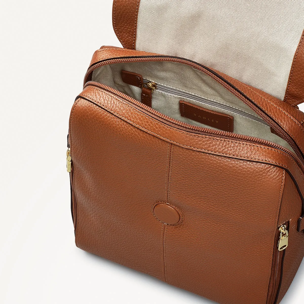 Lorne Close Leather Medium Flapover Backpack in Indus Tan - 111843 sold by Radley product image thumbnail 3