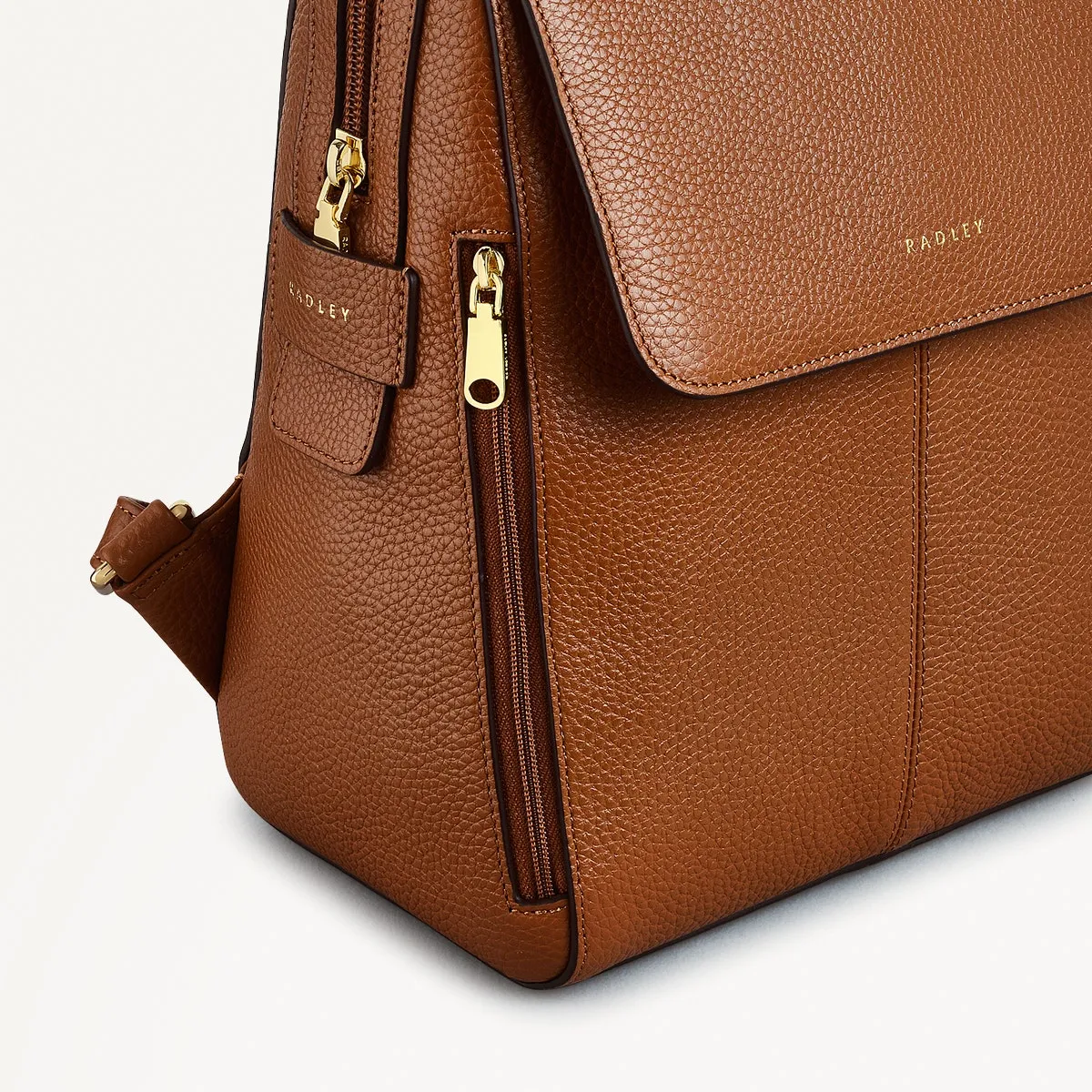 Lorne Close Leather Medium Flapover Backpack in Indus Tan - 111843 sold by Radley product image thumbnail 4