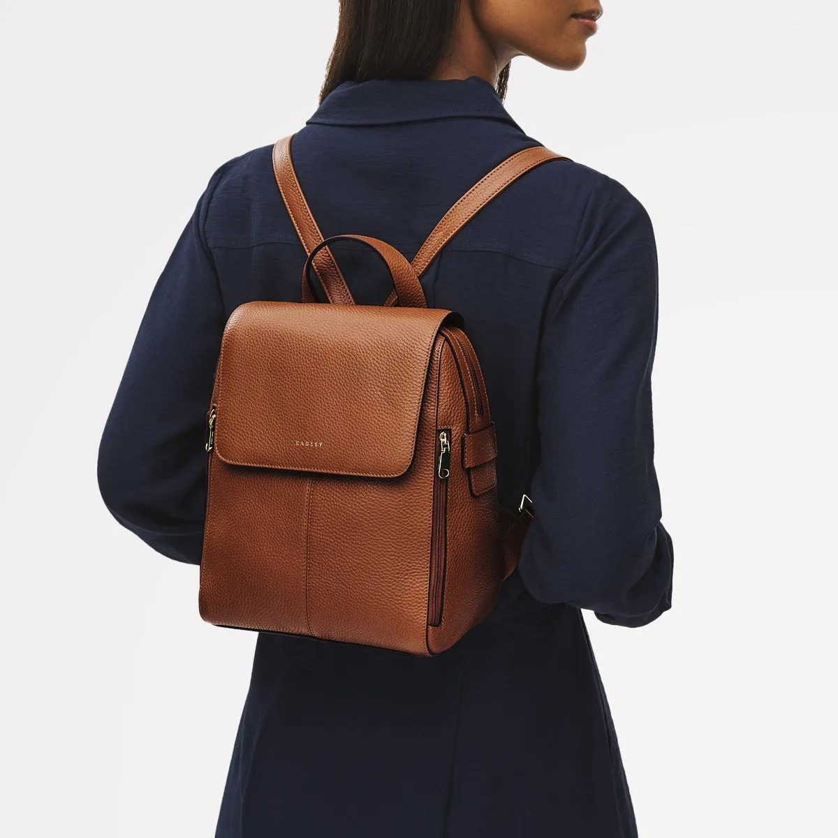 Lorne Close Leather Medium Flapover Backpack in Indus Tan - 111843 sold by Radley product image thumbnail 5