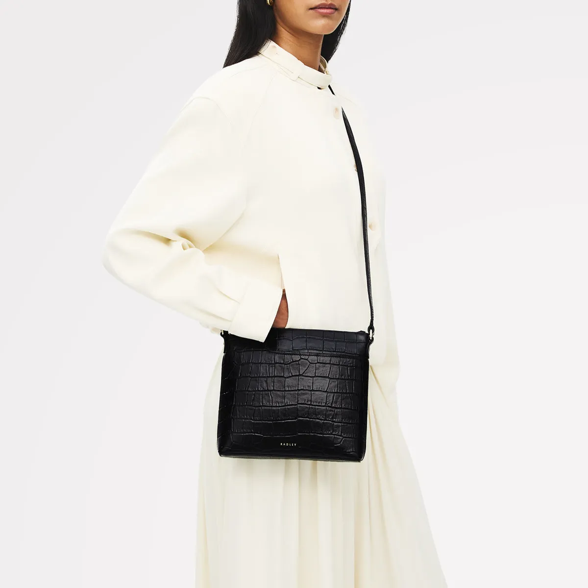 Pockets - Faux Croc Small Ziptop NS Cross Body Black - 113028 sold by Radley product image thumbnail 2