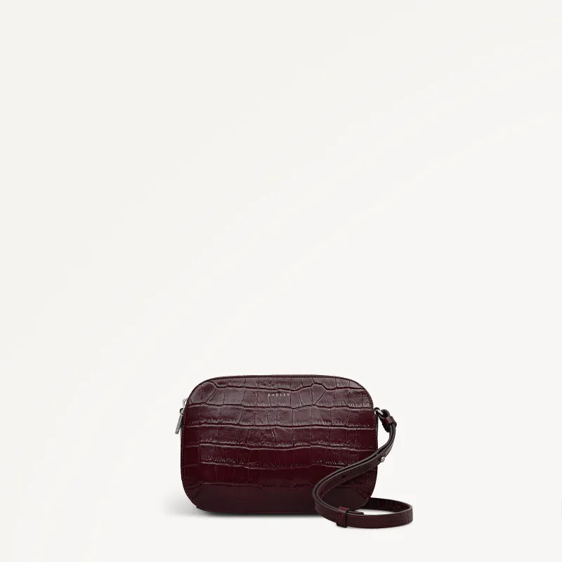 Dukes Place - Faux Croc Medium Ziptop Cross Body Dark Cherry - 113024 sold by Radley