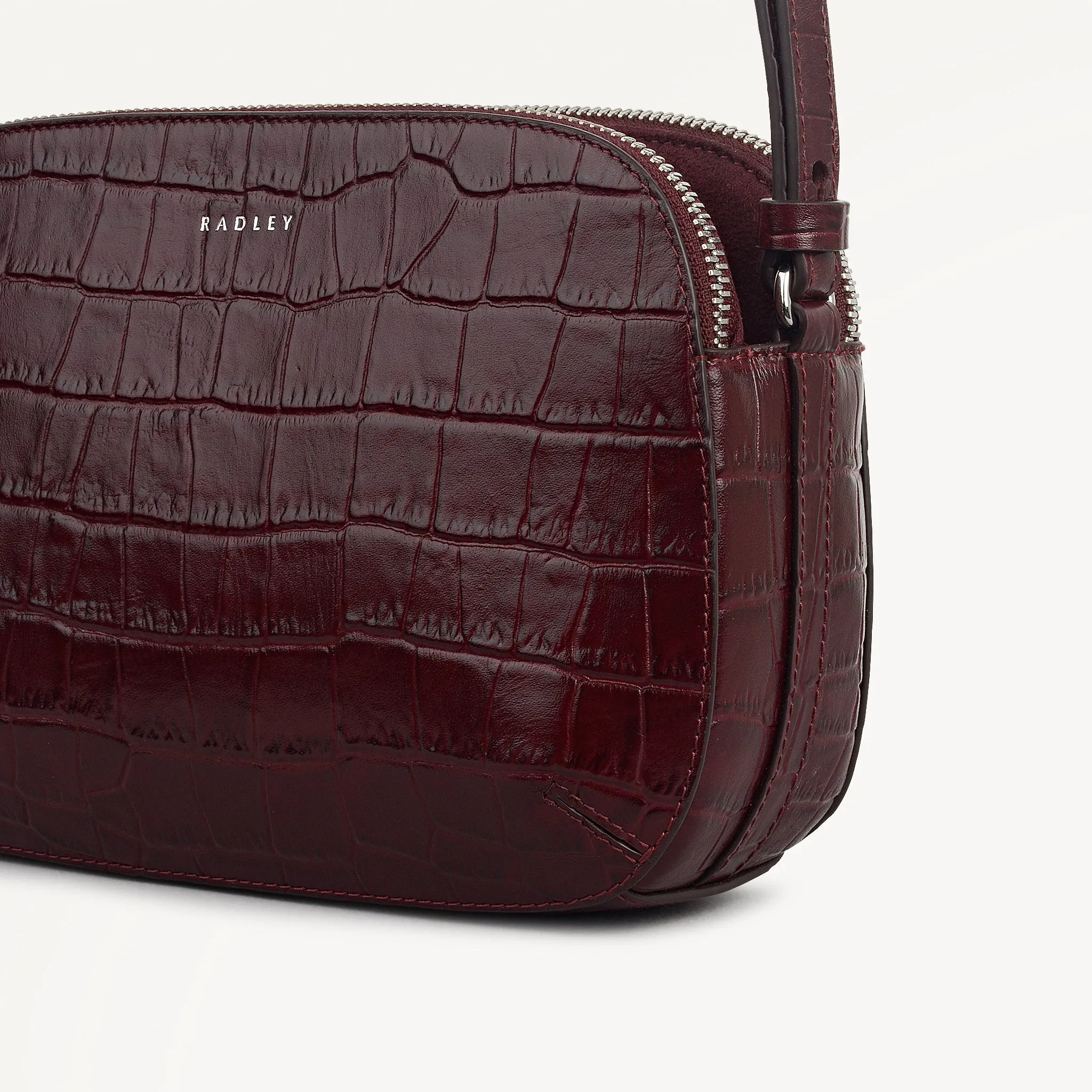 Dukes Place - Faux Croc Medium Ziptop Cross Body Dark Cherry - 113024 sold by Radley product image thumbnail 5