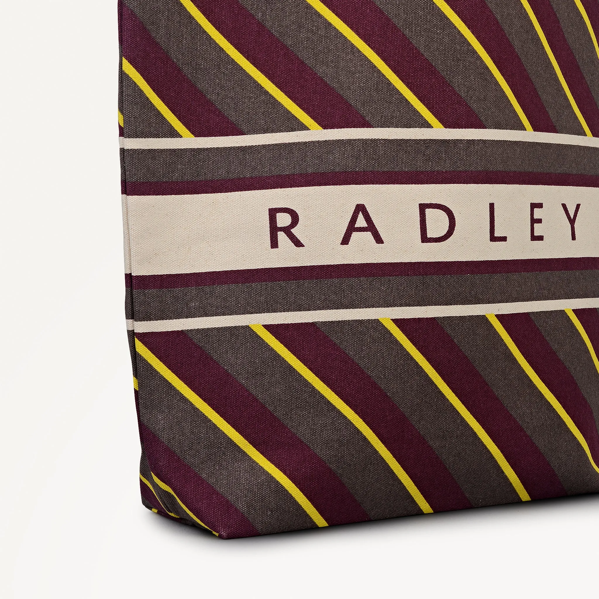Radley Diagonal Stripe Extra Large Open Top Tote Coffee - 113252 sold by Radley product image thumbnail 4