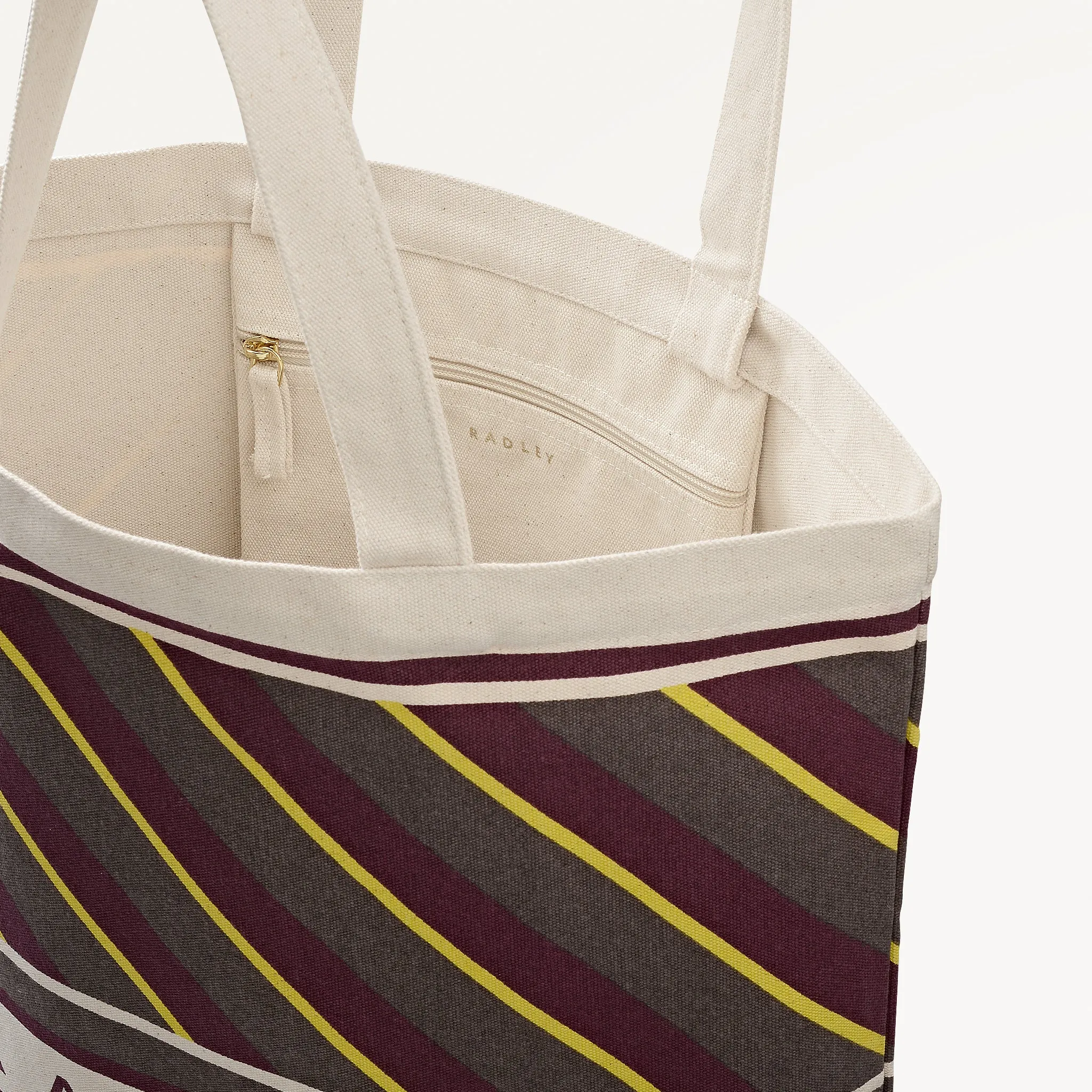 Radley Diagonal Stripe Extra Large Open Top Tote Coffee - 113252 sold by Radley product image thumbnail 3