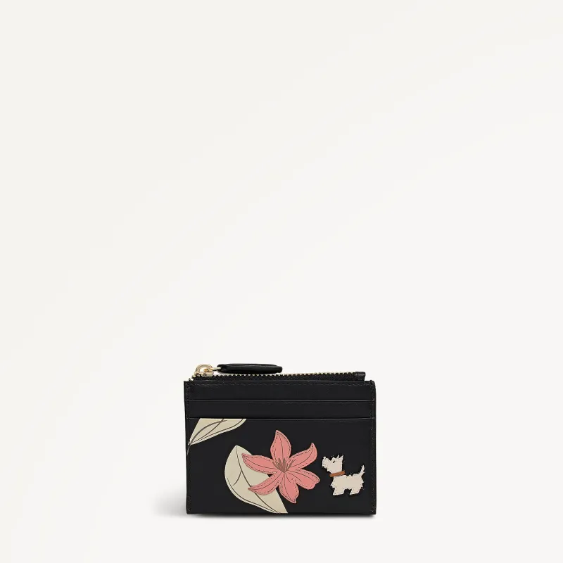 Pretty Petals Small Zip Card & Coin Holder Black - 113354 made by Radley