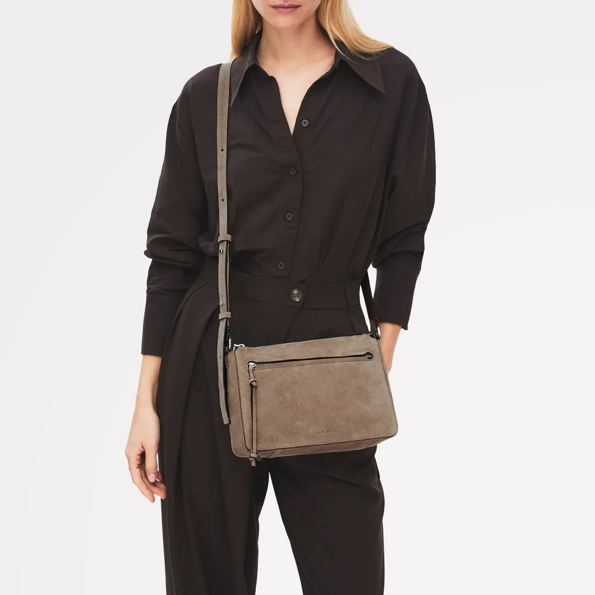 Fountain Park - Suede Small Ziptop Cross Body Coffee - 113329 sold by Radley product image thumbnail 2