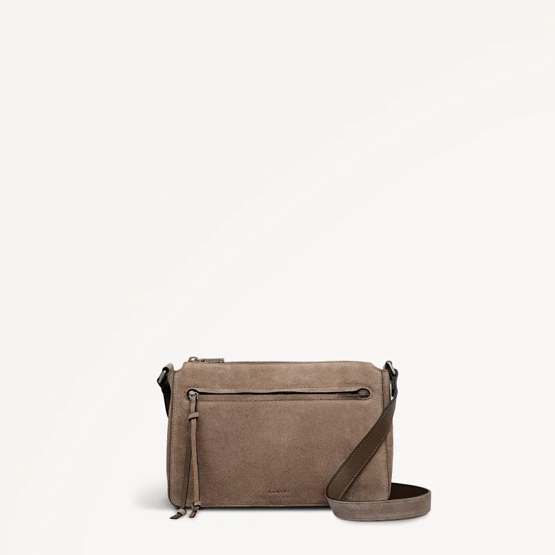 Fountain Park - Suede Small Ziptop Cross Body Coffee - 113329 sold by Radley