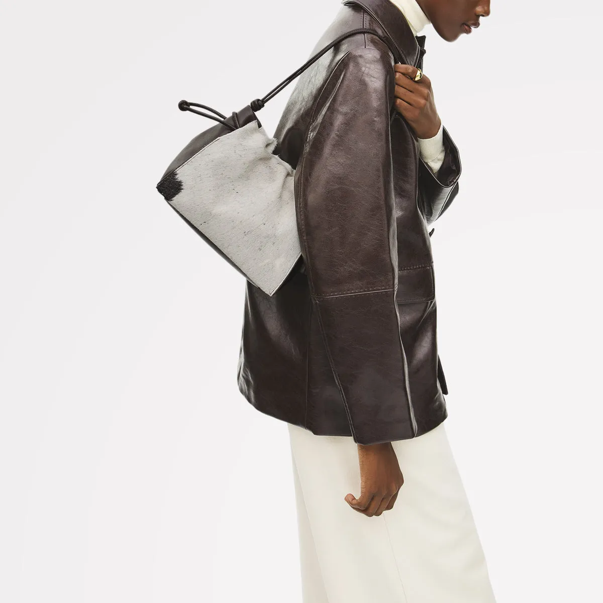 The Roxburgh - Cow Hide Medium Drawstring Cross Body Dark Oak - 113070 sold by Radley product image thumbnail 2