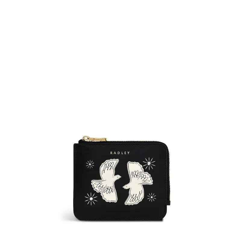 Two Turtle Doves Leather Medium Ziptop Cardholder in Black - S1973001 sold by Radley