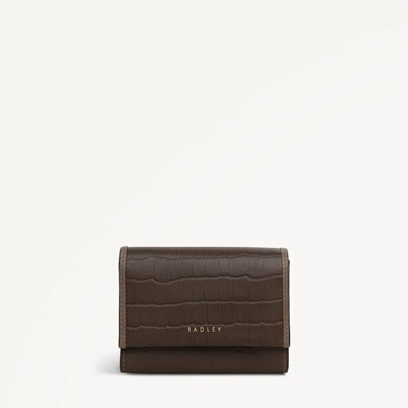 Alba Place - Faux Croc Medium Flapover Purse Coffee - 113419 sold by Radley