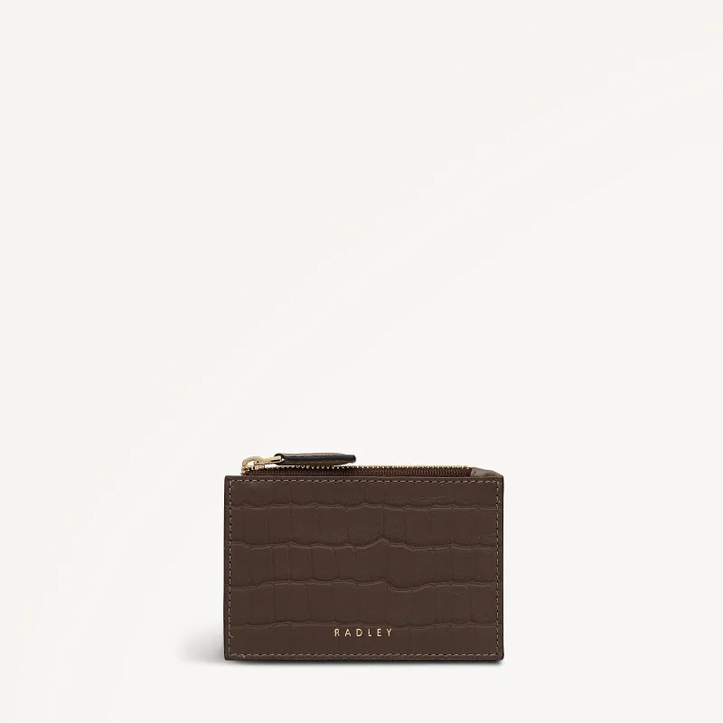 Alba Place - Faux Croc Small Zip Card & Coin Holder Coffee - 113420 sold by Radley