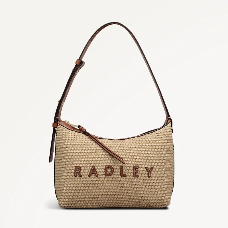 Spencer Mews - Raffia Medium Ziptop Shoulder Cognac - 113658 sold by Radley