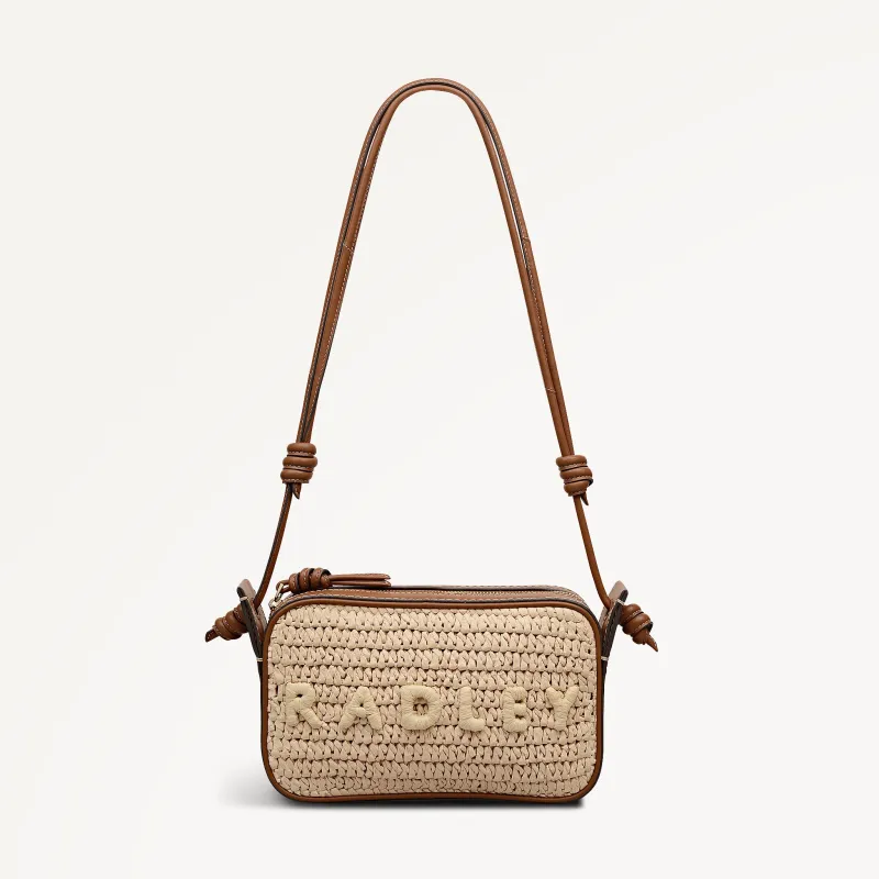 The Camden - Raffia Small Ziptop Shoulder Natural - 113486 made by Radley