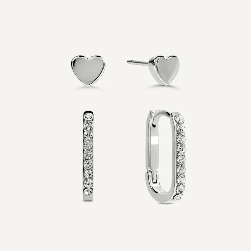 Alba Place Silver Stone Set Huggie Hoops Silver - RYJ1623S made by Radley