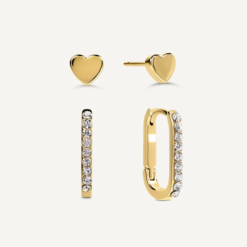 Alba Place Gold Stone Set Huggie Hoops - RYJ1622S made by Radley