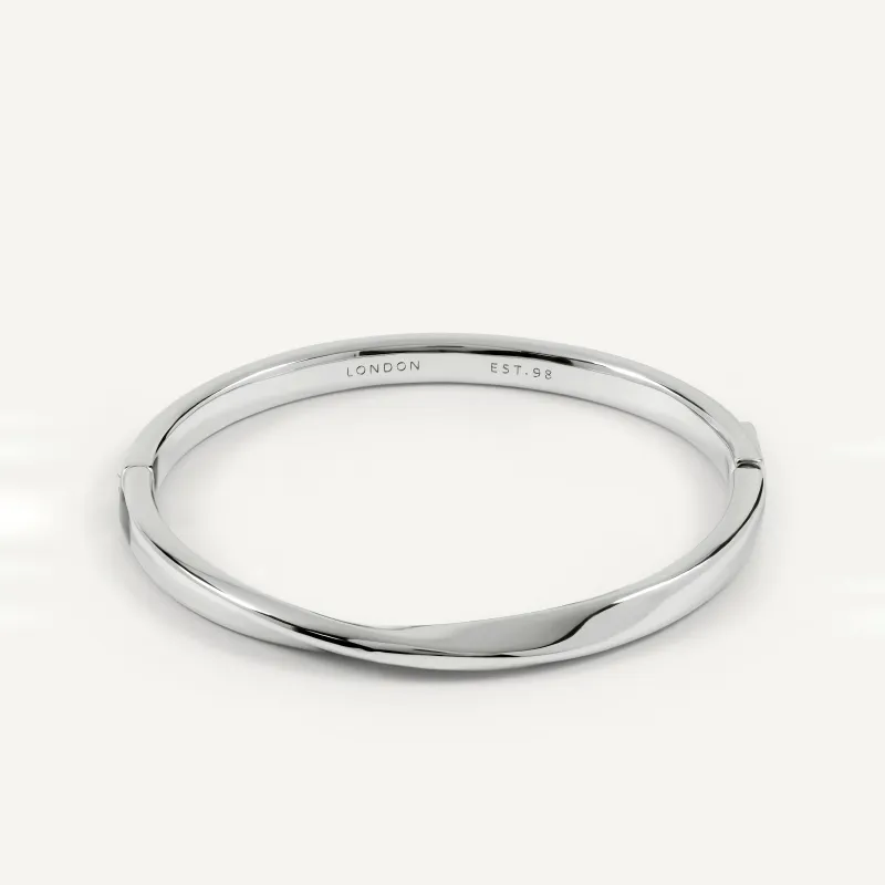 The Belsize Silver Twist Bangle Silver - RYJ3615S made by Radley