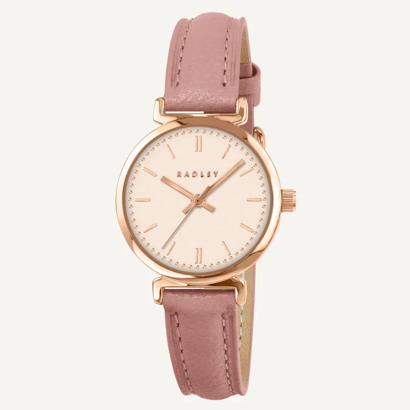 The Abbey Mni T-Bar Leather Strap Watch Carnation - RY21977 made by Radley