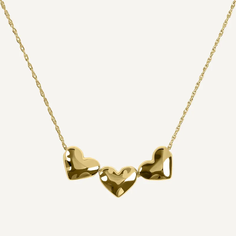 Love Lane Hammered Heart Charm Necklace Gold - RYJ2580S made by Radley