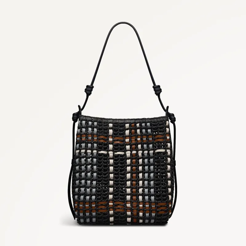 The Camden - Raffia Check Medium Open Top Shoulder - RHF/272/03 made by Radley