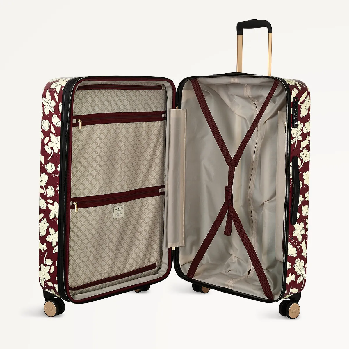 Thrift Floral 4 Wheel Large Suitcase Dark Cherry - 112887 sold by Radley product image thumbnail 4