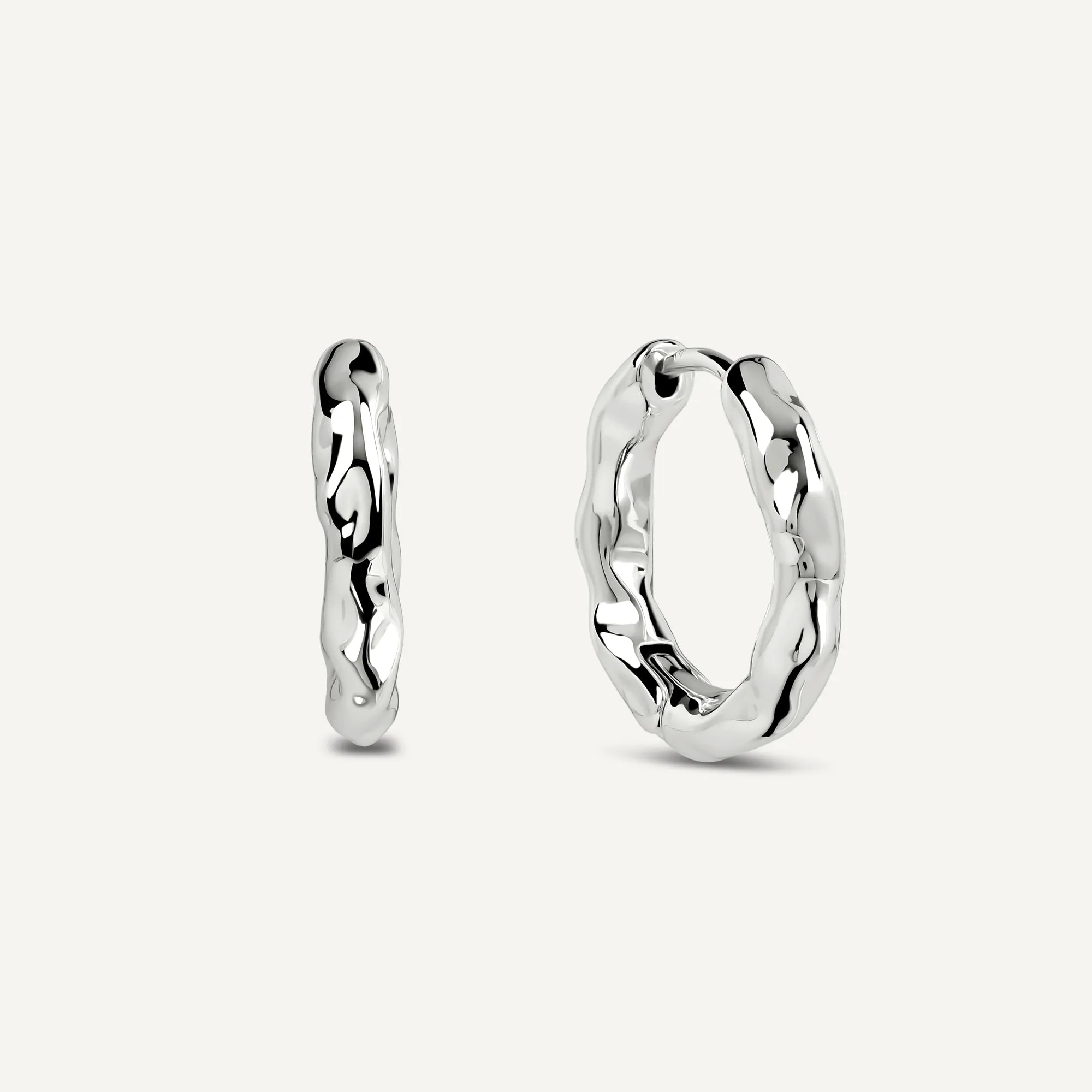 Hadley Lane Silver Plated Hammer Hoop Earr Silver - RYJ1641S sold by Radley