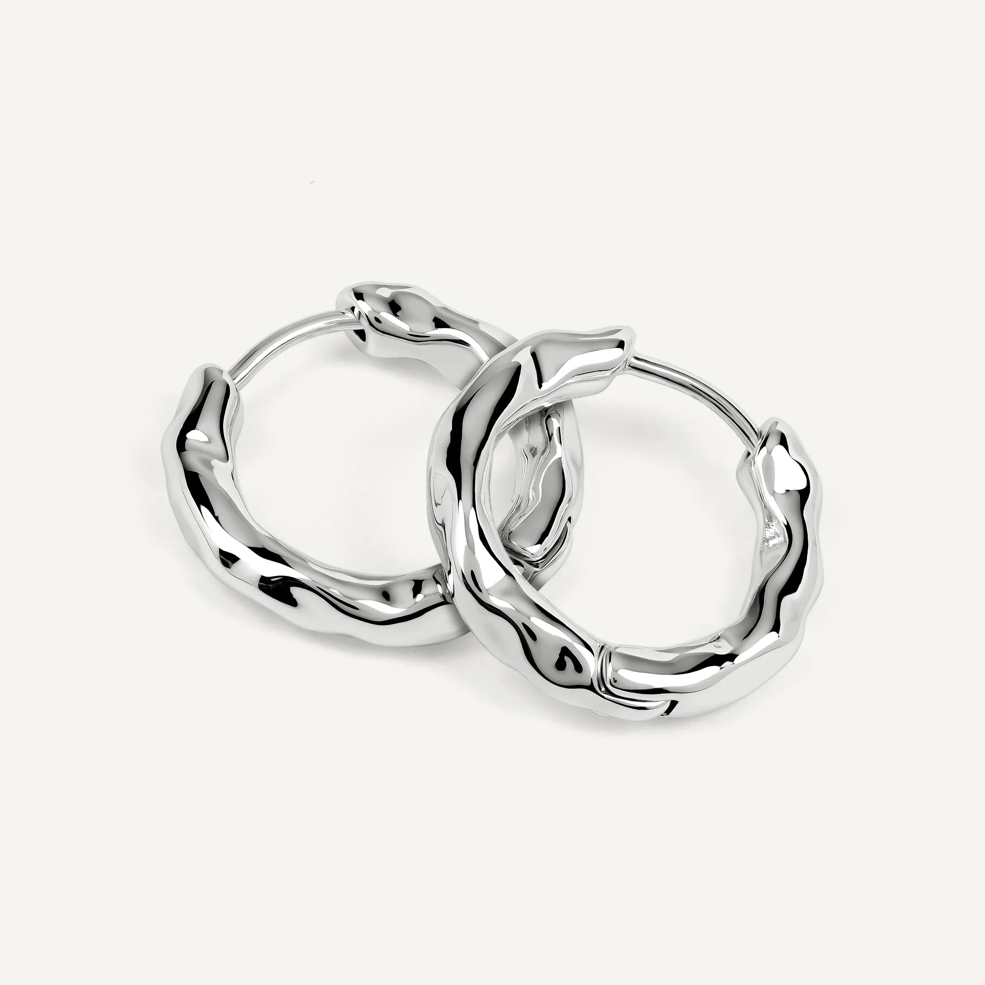 Hadley Lane Silver Plated Hammer Hoop Earr Silver - RYJ1641S sold by Radley product image thumbnail 3
