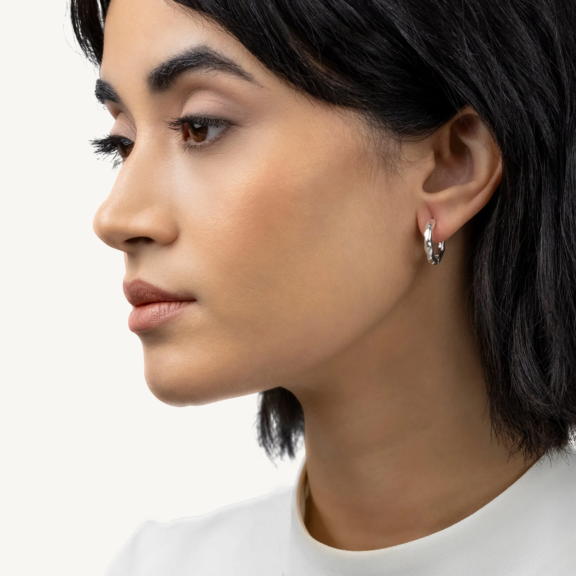 Hadley Lane Silver Plated Hammer Hoop Earr Silver - RYJ1641S sold by Radley product image thumbnail 2