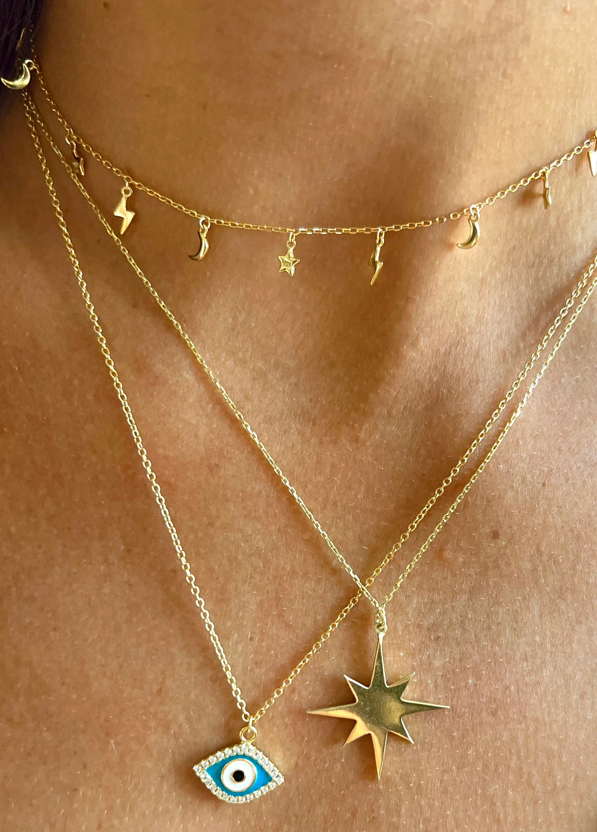 Golden 8 Pointer Star Necklace sold by Ragen Jewels product image thumbnail 2