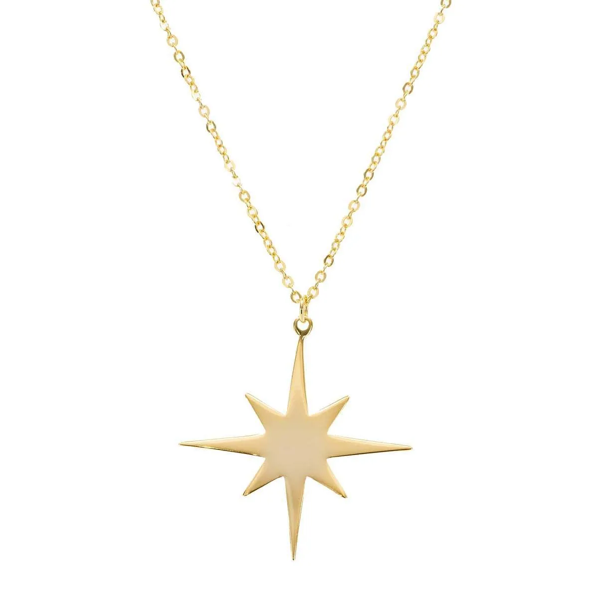 Golden 8 Pointer Star Necklace sold by Ragen Jewels