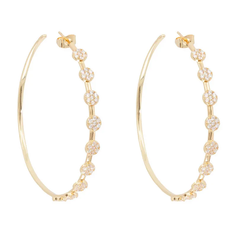 Crystal Swiss Dot Hoops sold by Ragen Jewels