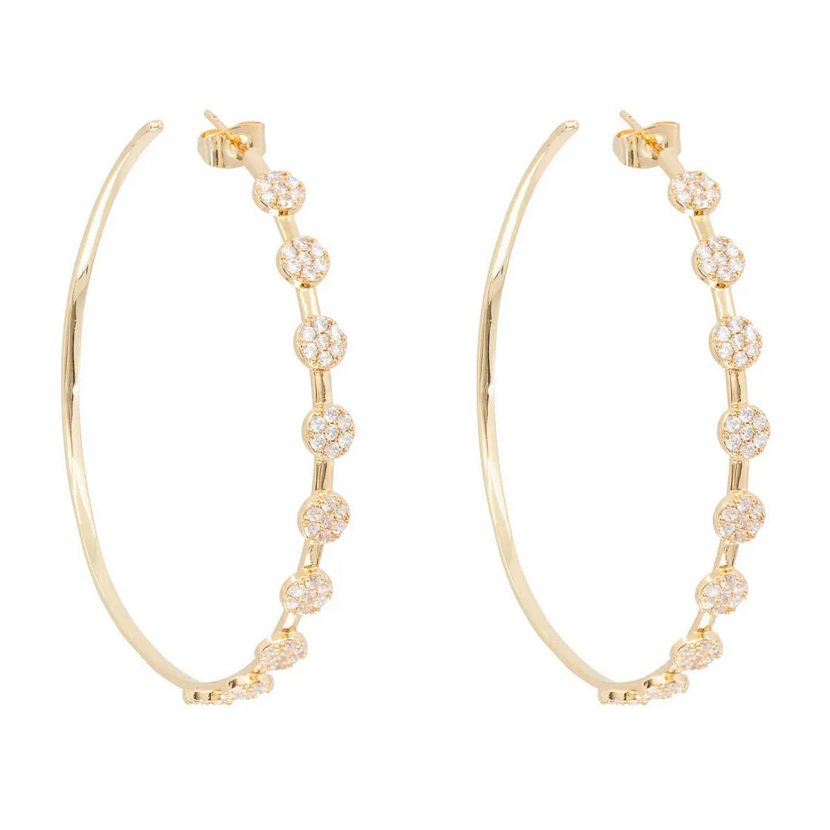 Crystal Swiss Dot Hoops sold by Ragen Jewels