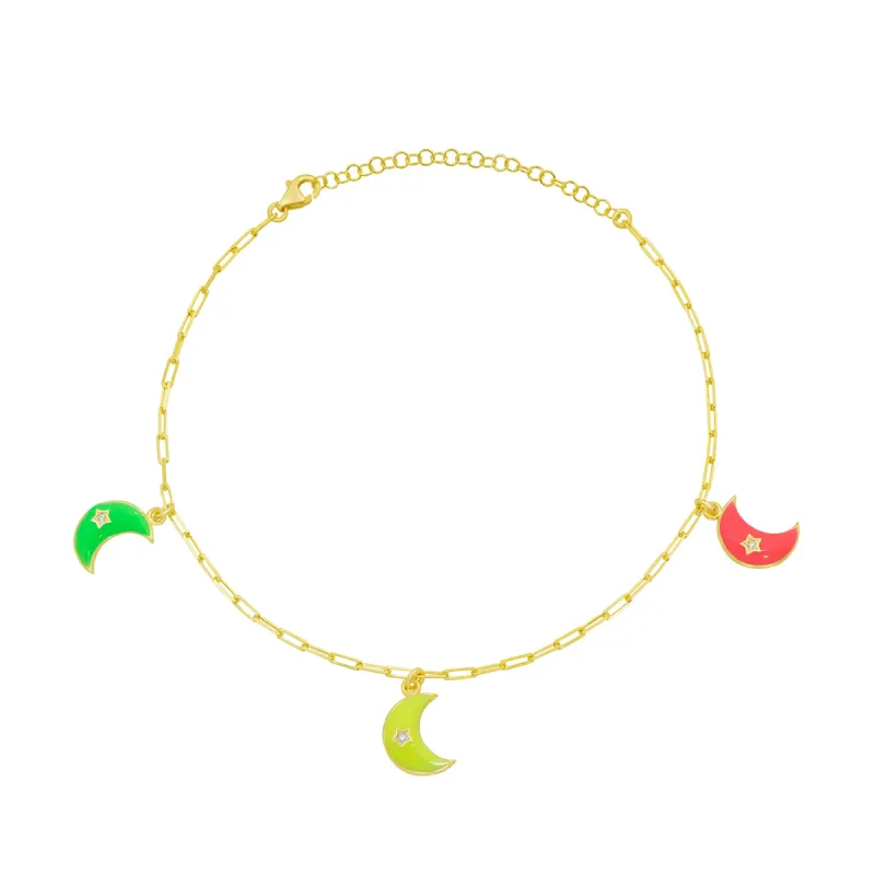 Neon Nights Moon Anklet sold by Ragen Jewels