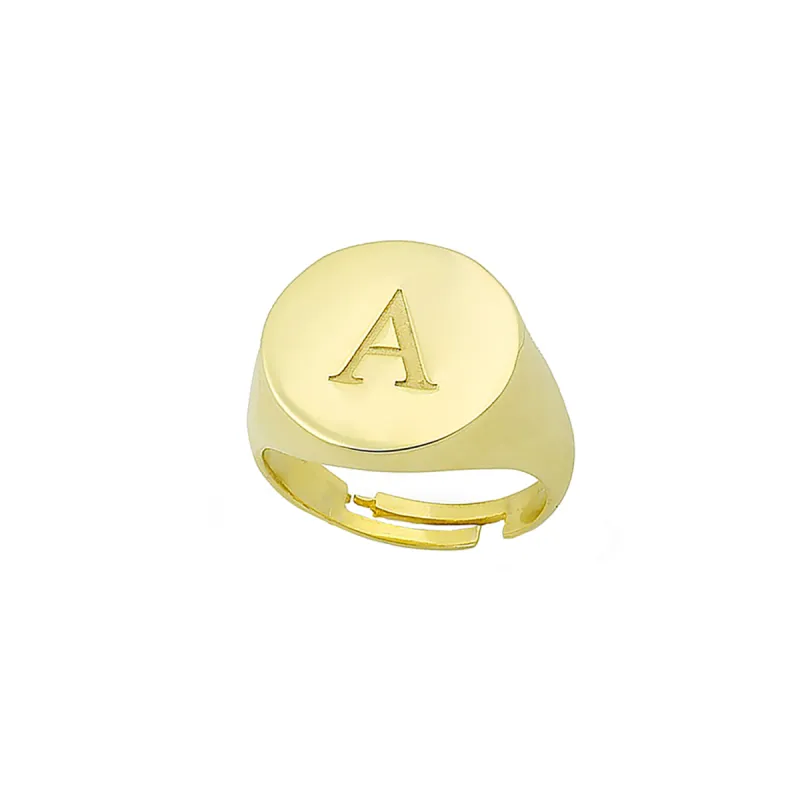 Simple Signet Initial Ring sold by Ragen Jewels