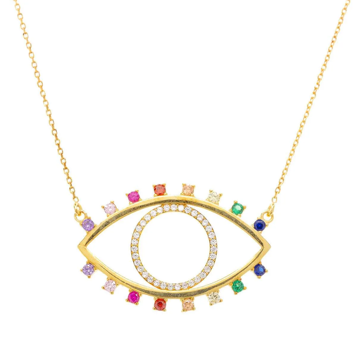 Over the Rainbow Evil Eye Necklace sold by Ragen Jewels product image thumbnail 5