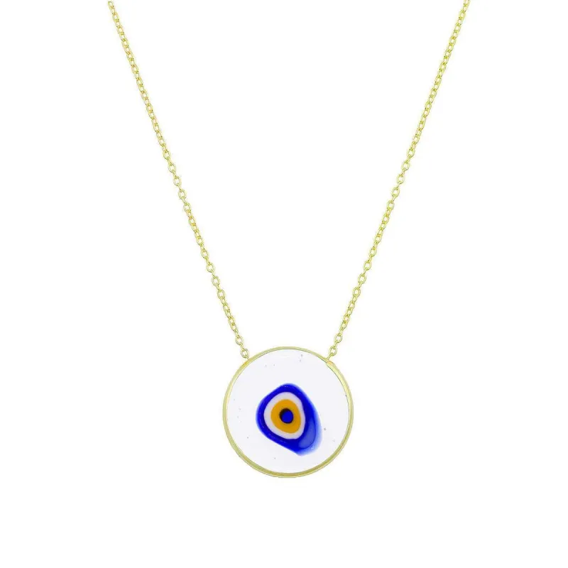 Antique Evil Eye Necklace in Clear (14k Gold) sold by Ragen Jewels