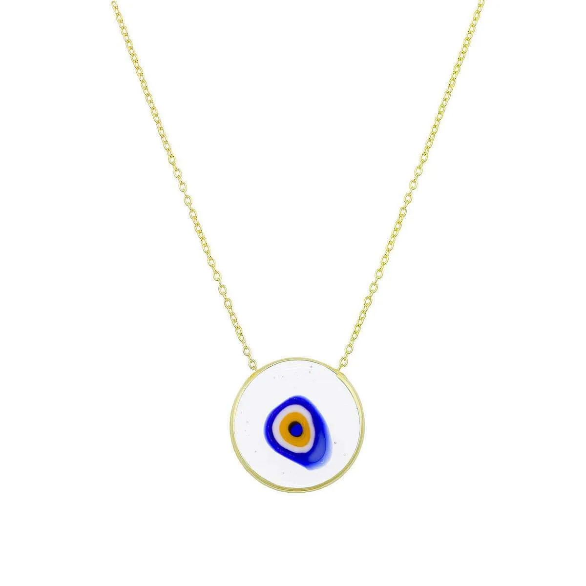 Antique Evil Eye Necklace in Clear (14k Gold) sold by Ragen Jewels