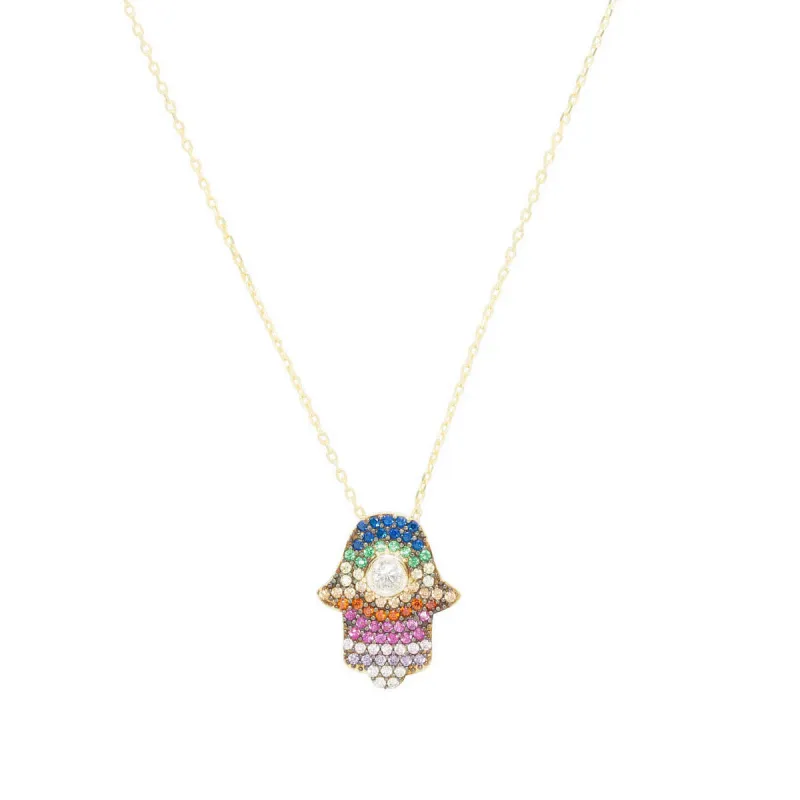 Spectrum Hamsa Necklace sold by Ragen Jewels