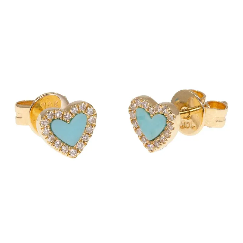 Dolly Turquoise & Diamond Earrings (14k Gold) sold by Ragen Jewels