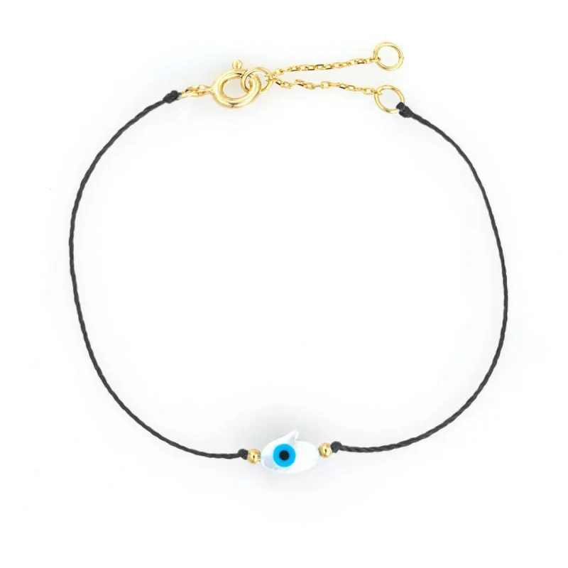 Evil Eye Hamsa Cord Bracelet in Black sold by Ragen Jewels