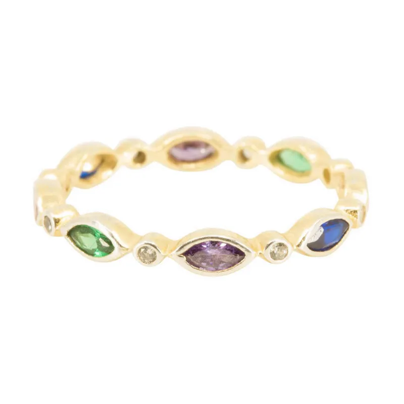 Marquis Rainbow Gold Band sold by Ragen Jewels