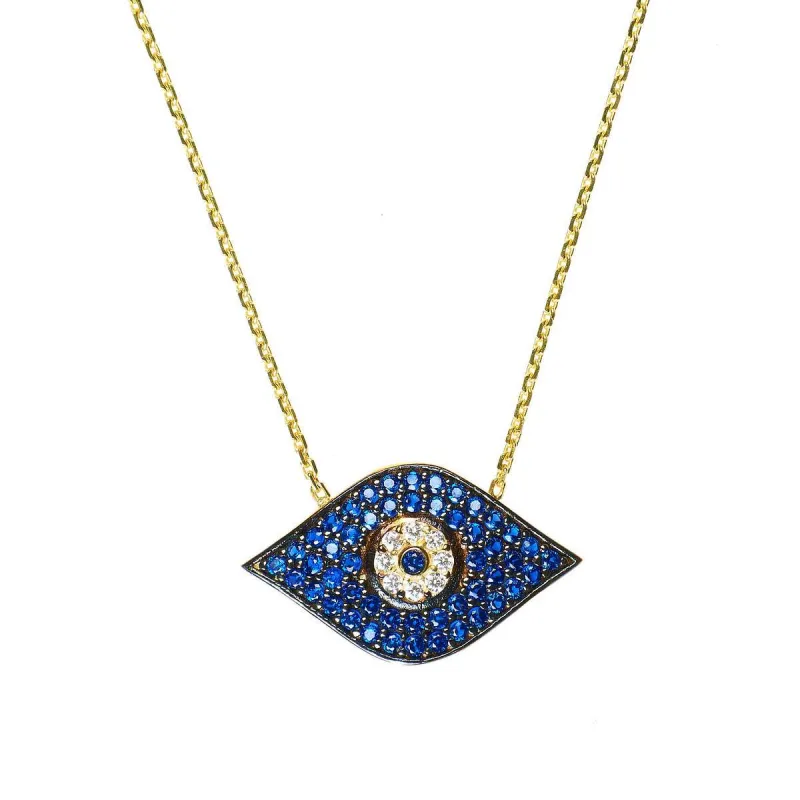 Ocean Blue Evil Eye Necklace sold by Ragen Jewels