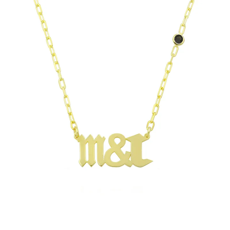 Personalized Stone Necklace in Onyx sold by Ragen Jewels