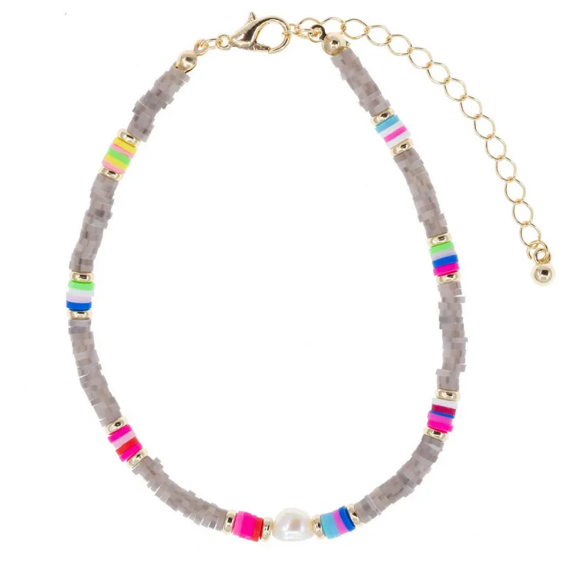 Pearl of the Ocean Anklet in Grey sold by Ragen Jewels