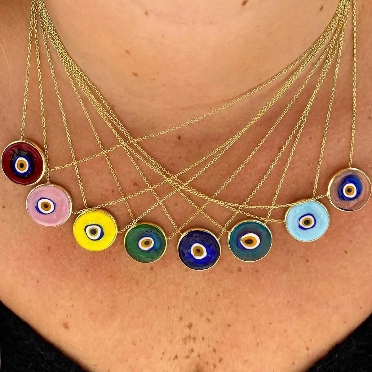 Antique Evil Eye Necklace in Yellow sold by Ragen Jewels product image thumbnail 2