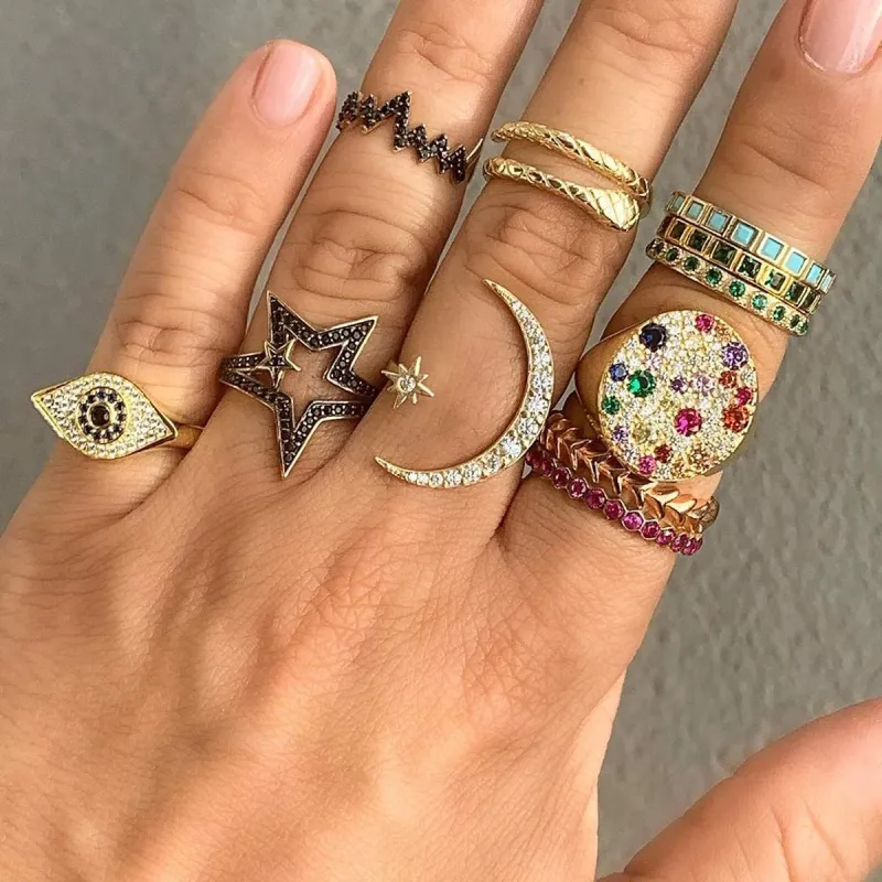 20/20 Vision Crystal Pave Evil Eye Ring sold by Ragen Jewels