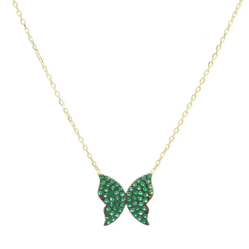 Emerald Papillon Pendant Necklace sold by Ragen Jewels