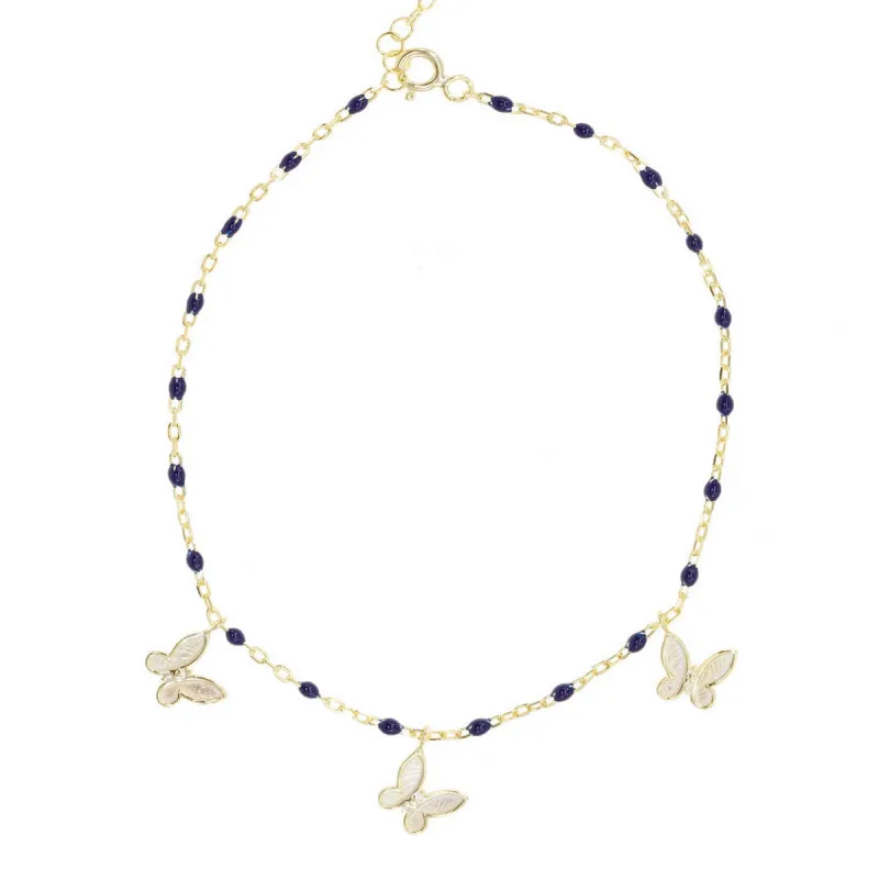 Mariposa Anklet in Midnight Navy sold by Ragen Jewels