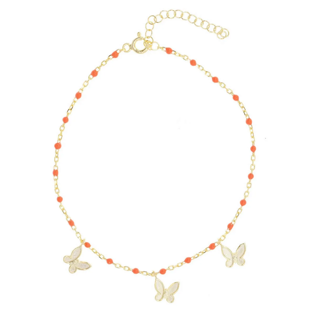 Mariposa Anklet in Coral sold by Ragen Jewels